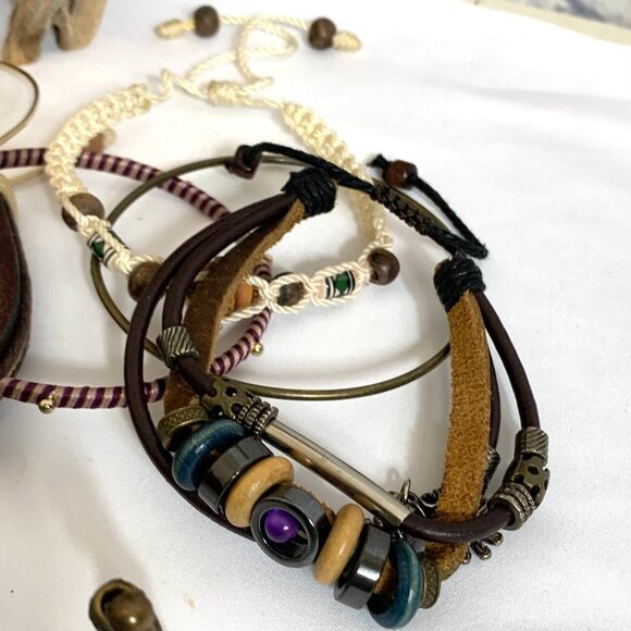 8 pc Boho Bohemian Bracelet Lot - Bangles Wraps and more - Picture 10 of 12